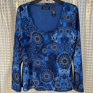 Black and blue dressy top
